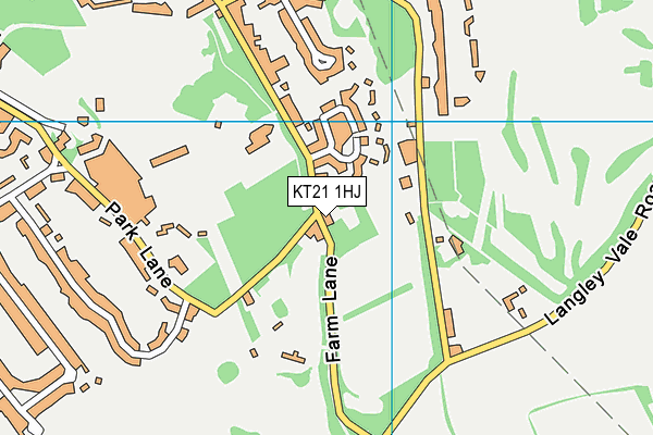 KT21 1HJ map - OS VectorMap District (Ordnance Survey)