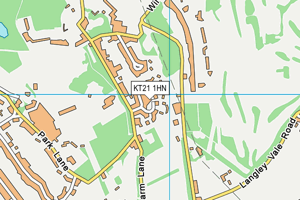 KT21 1HN map - OS VectorMap District (Ordnance Survey)
