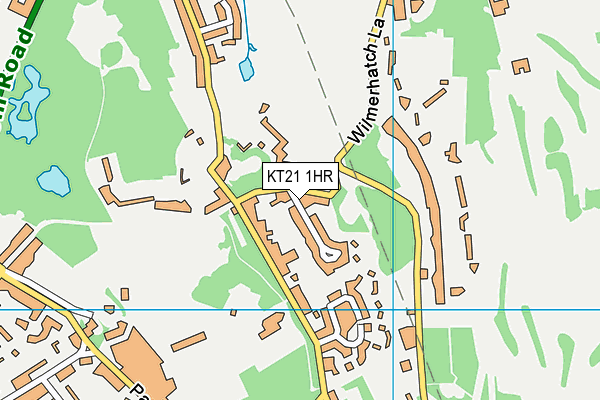 KT21 1HR map - OS VectorMap District (Ordnance Survey)