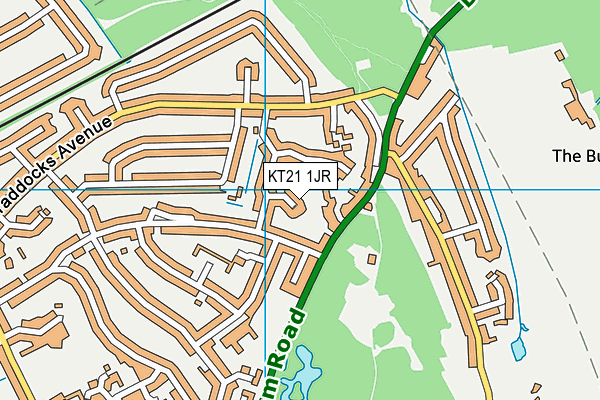 KT21 1JR map - OS VectorMap District (Ordnance Survey)