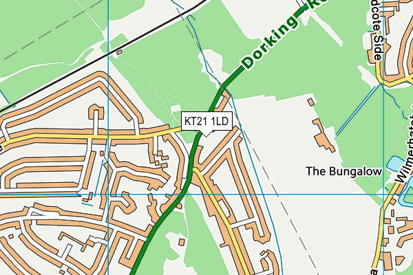 KT21 1LD map - OS VectorMap District (Ordnance Survey)
