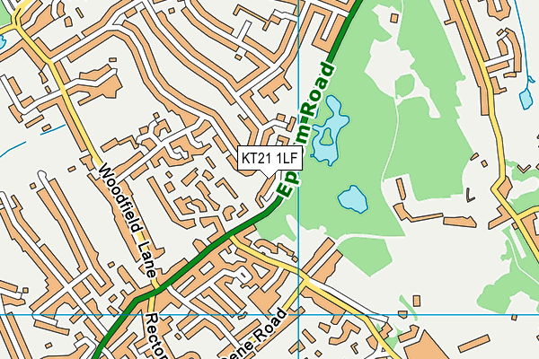 KT21 1LF map - OS VectorMap District (Ordnance Survey)