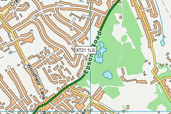 KT21 1LG map - OS VectorMap District (Ordnance Survey)