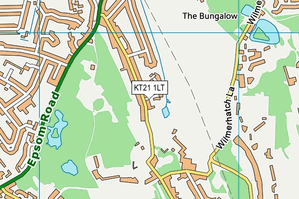 KT21 1LT map - OS VectorMap District (Ordnance Survey)