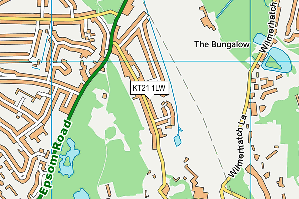 KT21 1LW map - OS VectorMap District (Ordnance Survey)