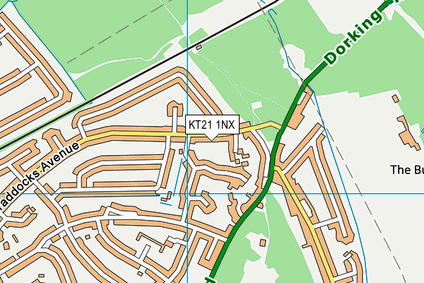 KT21 1NX map - OS VectorMap District (Ordnance Survey)