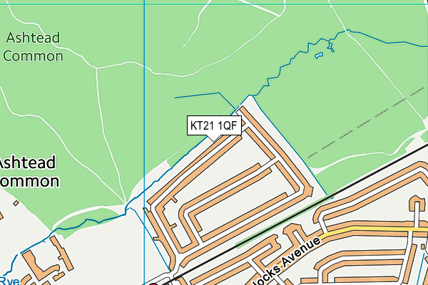 KT21 1QF map - OS VectorMap District (Ordnance Survey)