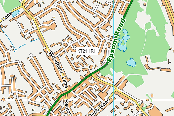 KT21 1RH map - OS VectorMap District (Ordnance Survey)
