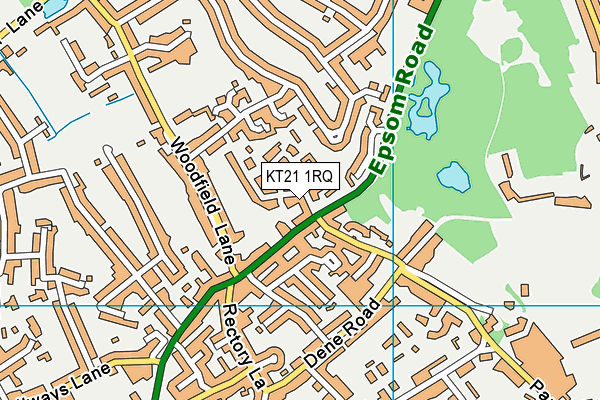 KT21 1RQ map - OS VectorMap District (Ordnance Survey)