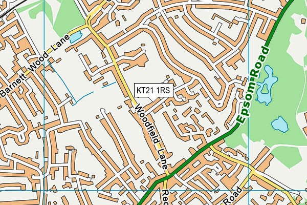 KT21 1RS map - OS VectorMap District (Ordnance Survey)