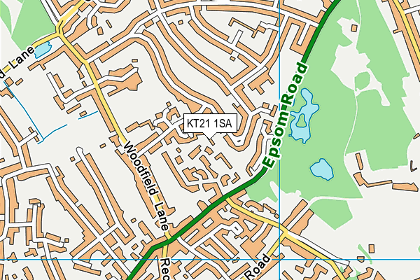 KT21 1SA map - OS VectorMap District (Ordnance Survey)