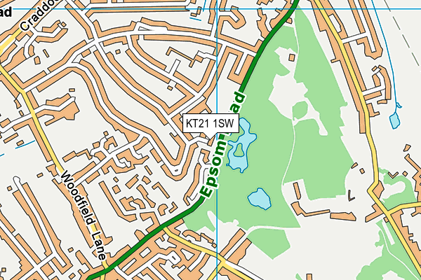 KT21 1SW map - OS VectorMap District (Ordnance Survey)