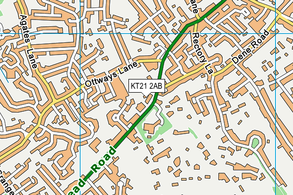 KT21 2AB map - OS VectorMap District (Ordnance Survey)