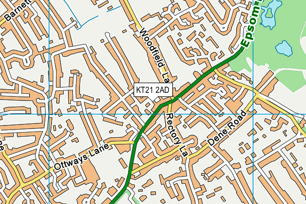 KT21 2AD map - OS VectorMap District (Ordnance Survey)