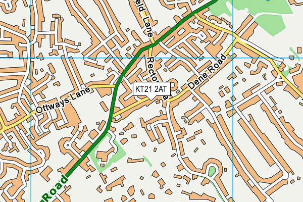 KT21 2AT map - OS VectorMap District (Ordnance Survey)