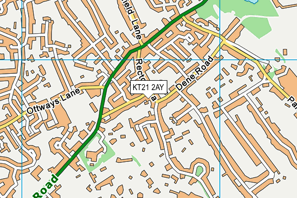 KT21 2AY map - OS VectorMap District (Ordnance Survey)