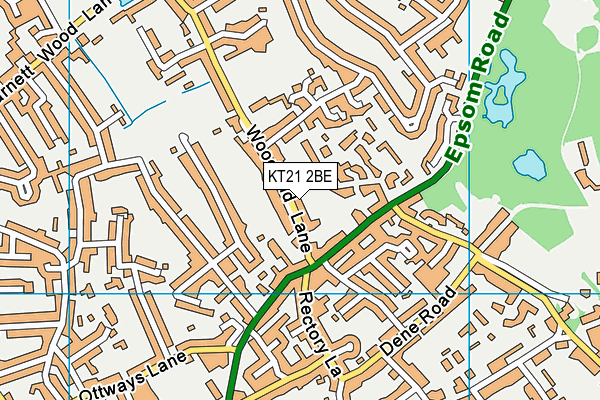 KT21 2BE map - OS VectorMap District (Ordnance Survey)
