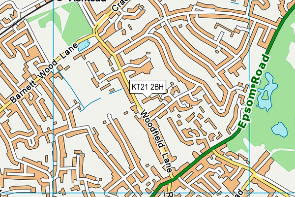 KT21 2BH map - OS VectorMap District (Ordnance Survey)