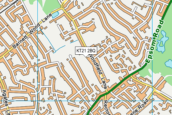 KT21 2BQ map - OS VectorMap District (Ordnance Survey)