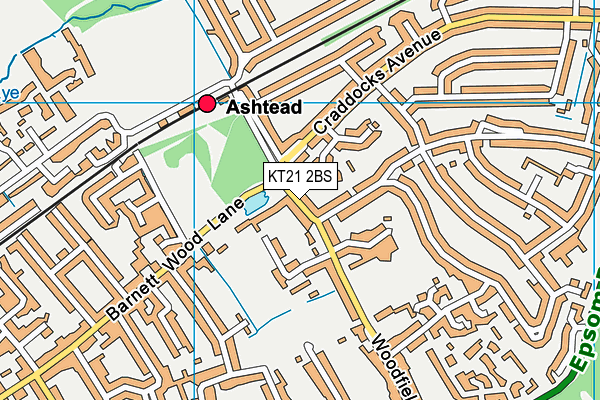 KT21 2BS map - OS VectorMap District (Ordnance Survey)