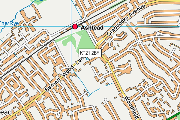 KT21 2BY map - OS VectorMap District (Ordnance Survey)