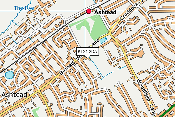 KT21 2DA map - OS VectorMap District (Ordnance Survey)