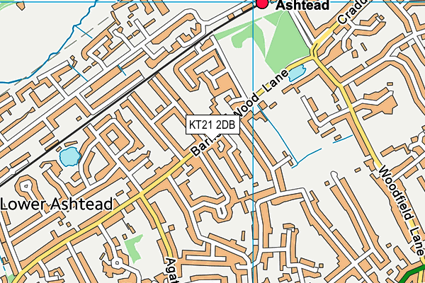 KT21 2DB map - OS VectorMap District (Ordnance Survey)