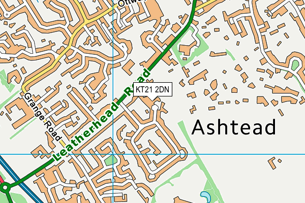 KT21 2DN map - OS VectorMap District (Ordnance Survey)