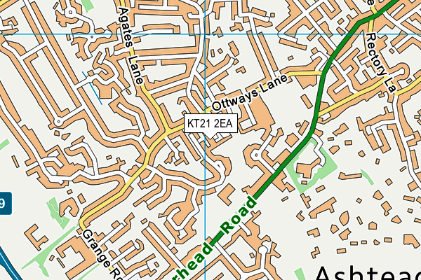 KT21 2EA map - OS VectorMap District (Ordnance Survey)