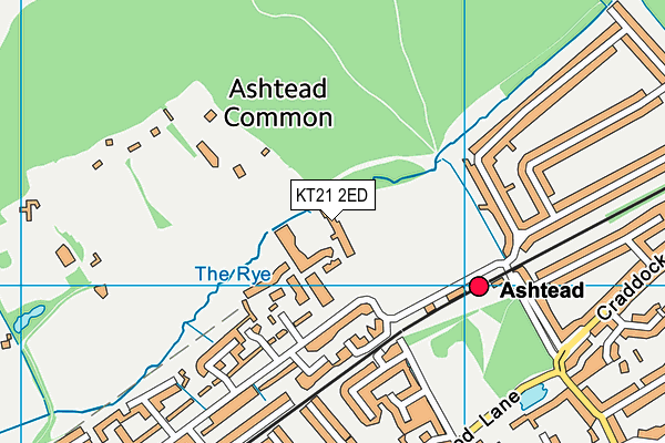 KT21 2ED map - OS VectorMap District (Ordnance Survey)