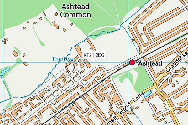 KT21 2EG map - OS VectorMap District (Ordnance Survey)