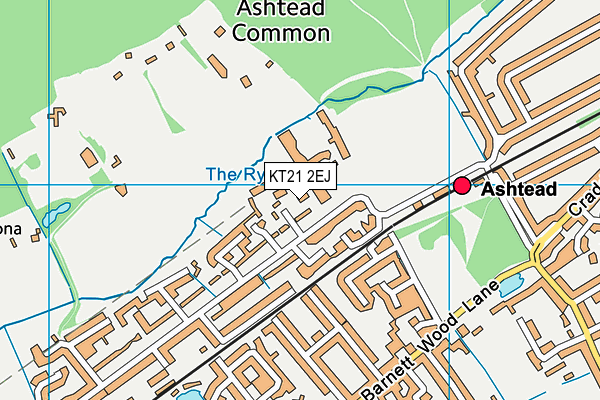 KT21 2EJ map - OS VectorMap District (Ordnance Survey)