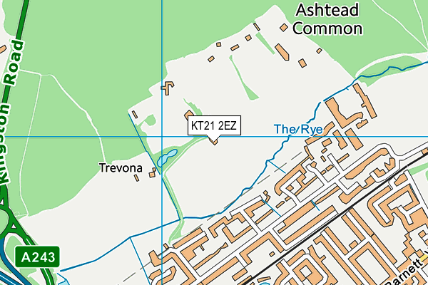 KT21 2EZ map - OS VectorMap District (Ordnance Survey)