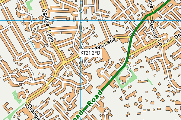 KT21 2FD map - OS VectorMap District (Ordnance Survey)