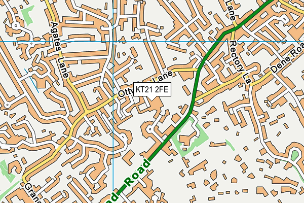 KT21 2FE map - OS VectorMap District (Ordnance Survey)