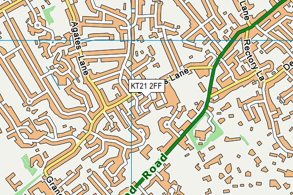 KT21 2FF map - OS VectorMap District (Ordnance Survey)