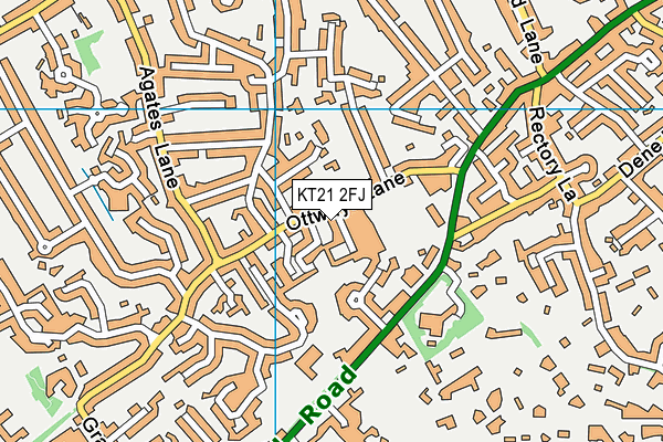 KT21 2FJ map - OS VectorMap District (Ordnance Survey)