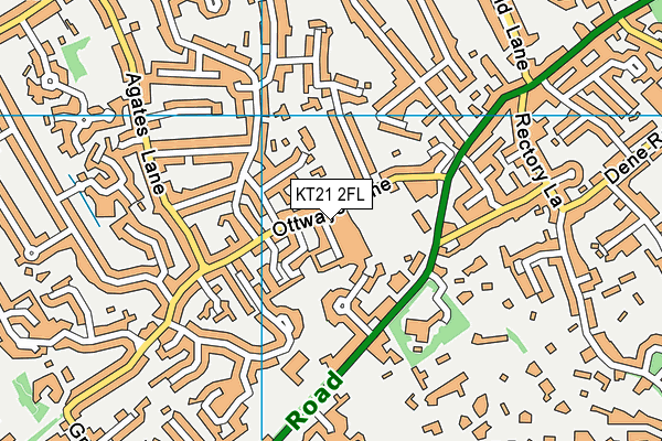 KT21 2FL map - OS VectorMap District (Ordnance Survey)