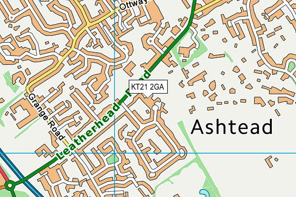 KT21 2GA map - OS VectorMap District (Ordnance Survey)