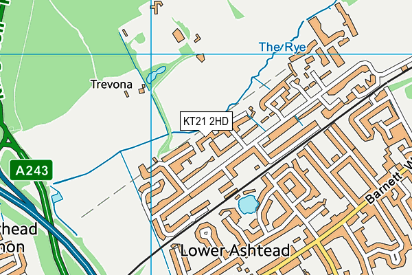 KT21 2HD map - OS VectorMap District (Ordnance Survey)