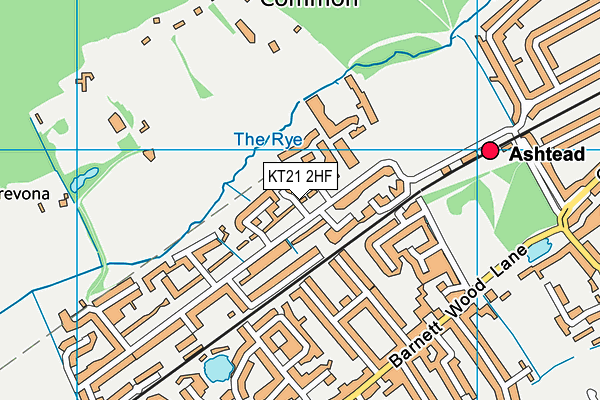 KT21 2HF map - OS VectorMap District (Ordnance Survey)