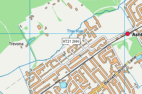 KT21 2HH map - OS VectorMap District (Ordnance Survey)