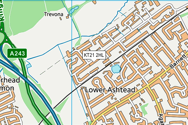KT21 2HL map - OS VectorMap District (Ordnance Survey)
