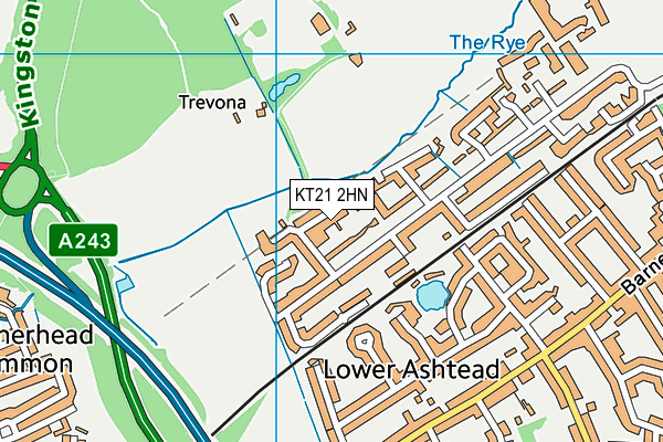 Map of ASHTEAD SPORTS CLUB LIMITED at district scale