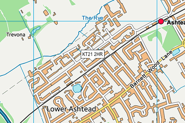KT21 2HR map - OS VectorMap District (Ordnance Survey)
