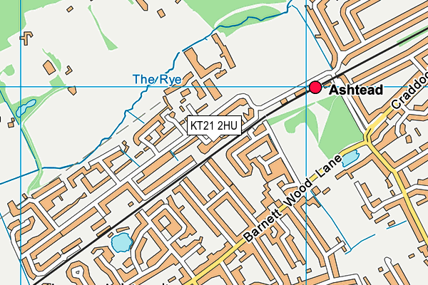 KT21 2HU map - OS VectorMap District (Ordnance Survey)