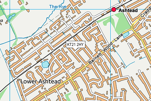 KT21 2HY map - OS VectorMap District (Ordnance Survey)