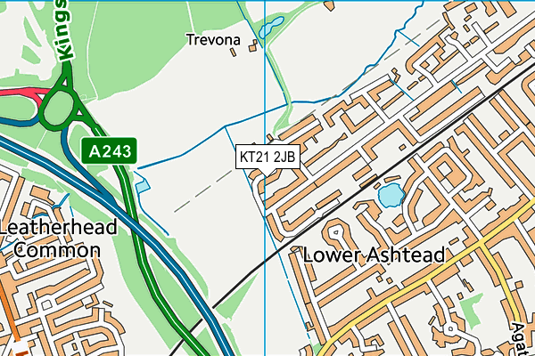 KT21 2JB map - OS VectorMap District (Ordnance Survey)