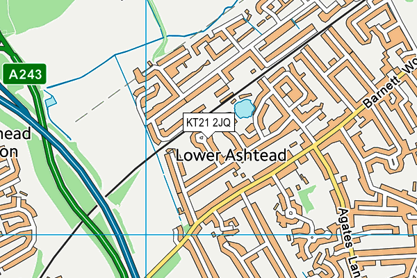 KT21 2JQ map - OS VectorMap District (Ordnance Survey)