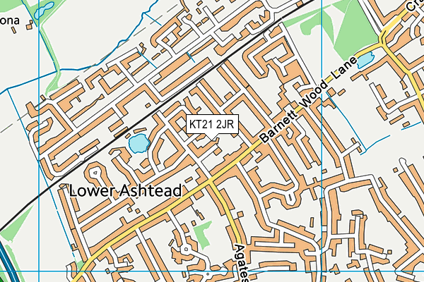 KT21 2JR map - OS VectorMap District (Ordnance Survey)